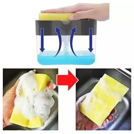 💧 Dispensador de Jabón 2 en 1 con Soporte para Esponja 🧽✨