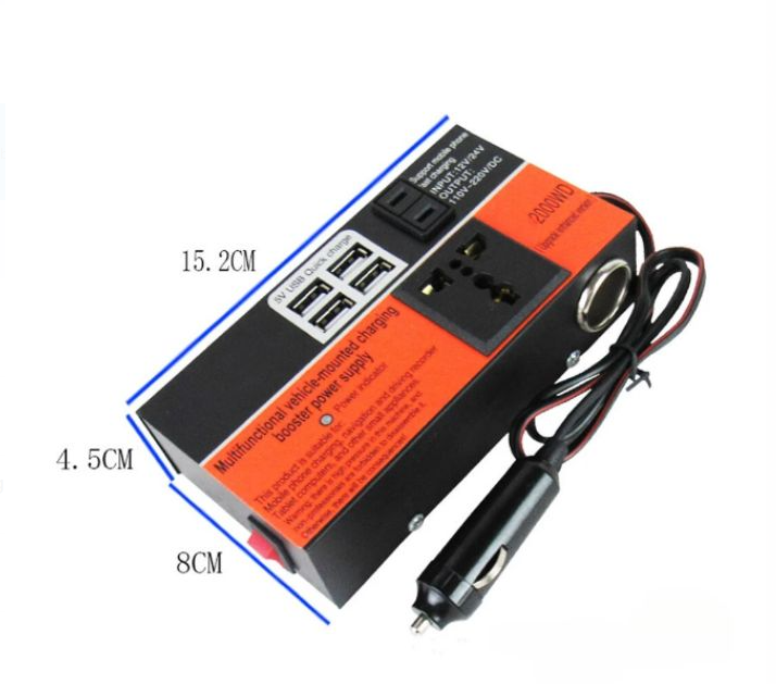 💥 Inversor de Corriente PowerDrive 200 – Convierte tu Auto en una Fuente de Energía 🔌
