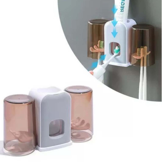 Dispensador Automático de Pasta Dental con Soporte para 4 Cepillos – Higiénico, Moderno y Práctico 💧