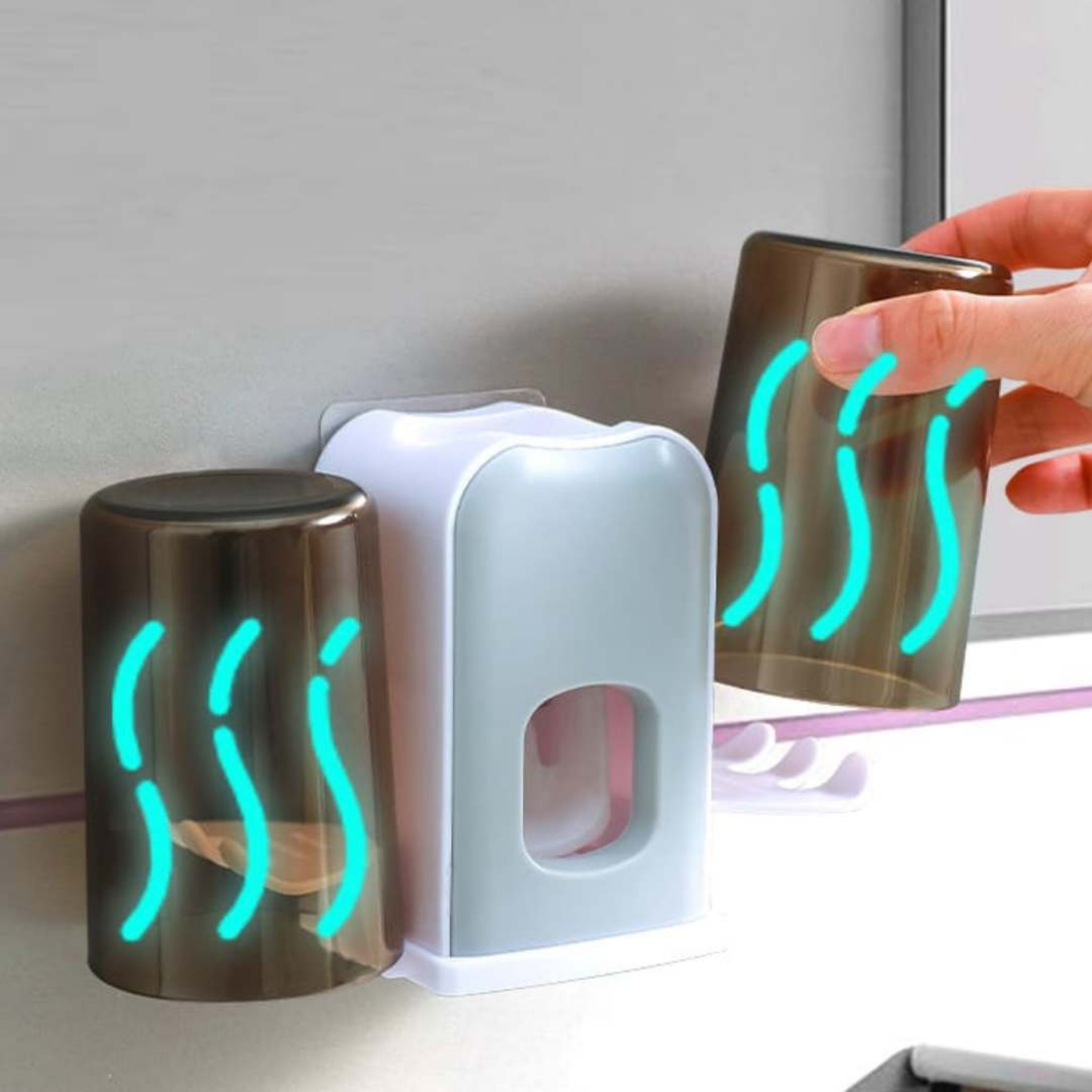 Dispensador Automático de Pasta Dental con Soporte para 4 Cepillos – Higiénico, Moderno y Práctico 💧