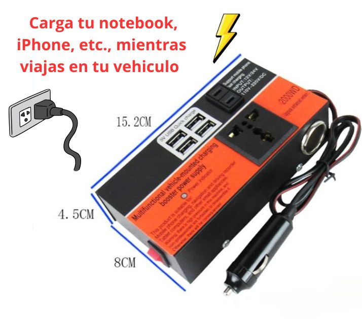 💥 Inversor de Corriente PowerDrive 200 – Convierte tu Auto en una Fuente de Energía 🔌
