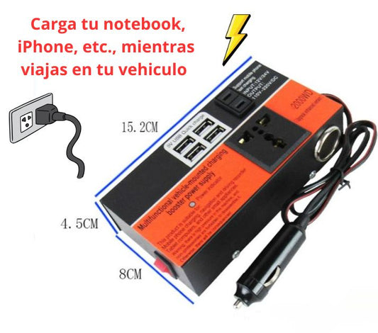 💥 Inversor de Corriente PowerDrive 200 – Convierte tu Auto en una Fuente de Energía 🔌
